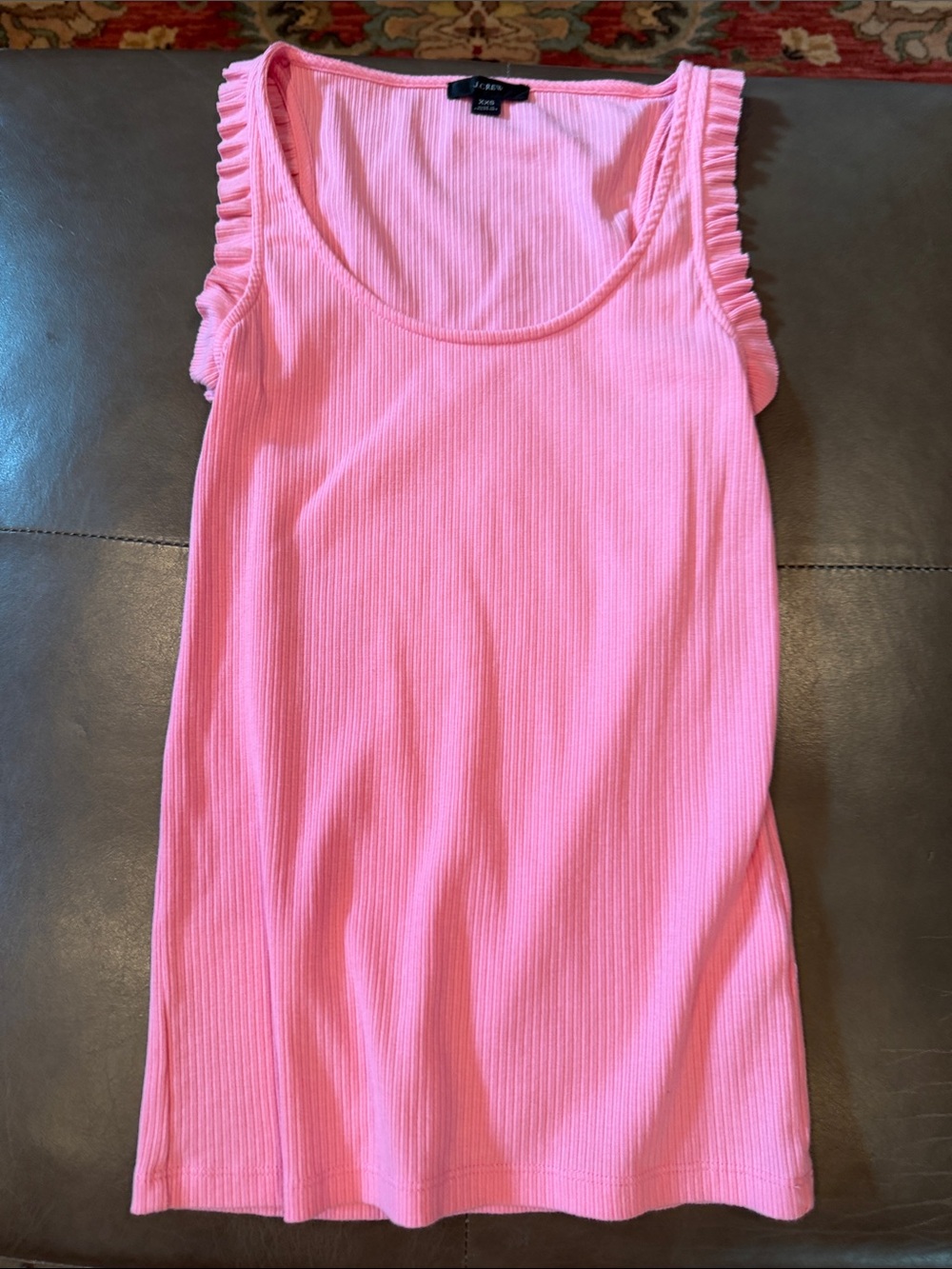 J. Crew Pink Ribbed Tank Top with Thin Straps